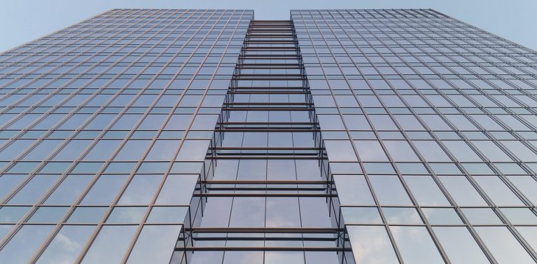 image of a large glass building