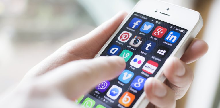 Social media on mobile phone