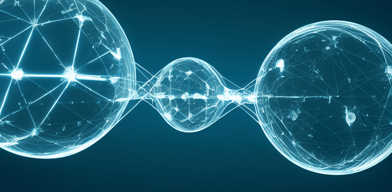 image of bubbles with tech designs inside them