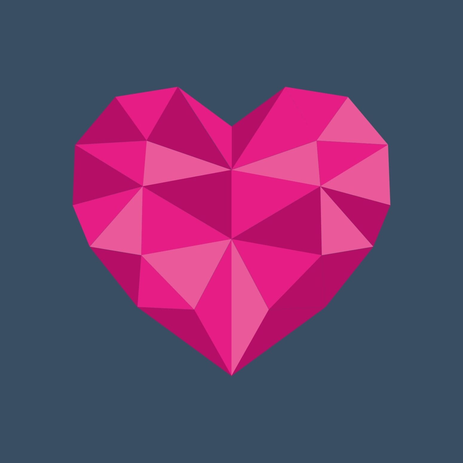 Wellbeing at the bar graphical pink heart made up of pink triangles