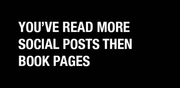 you've read more social posts then book pages