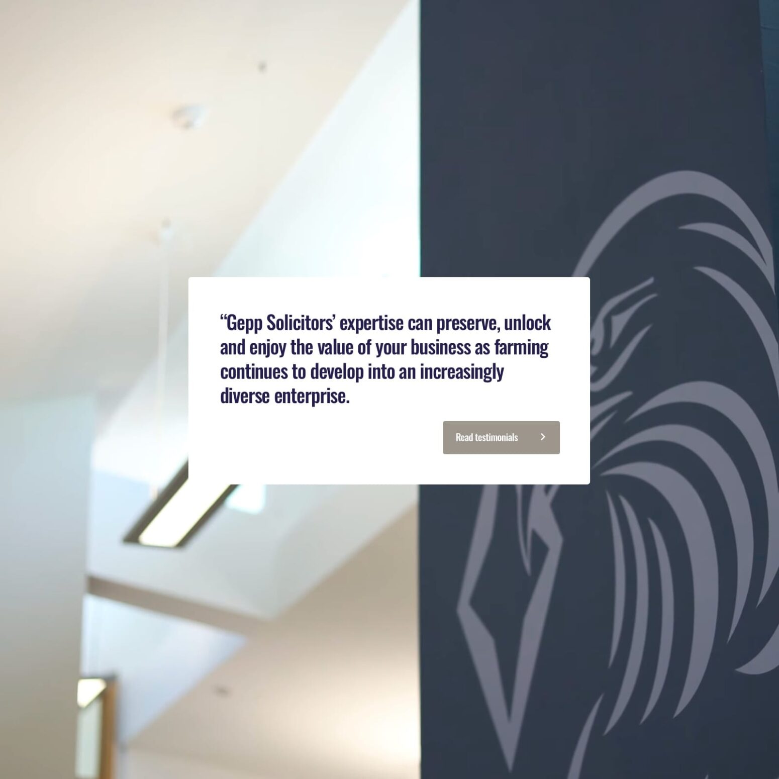 Image of one of Gepp Solicitors website's testimonials