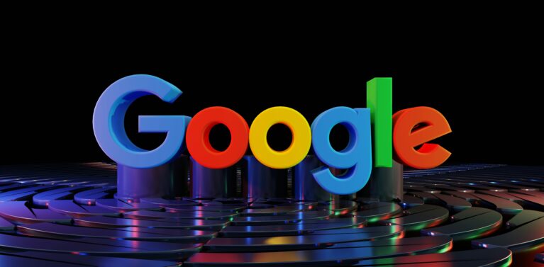 image of the google logo lit up